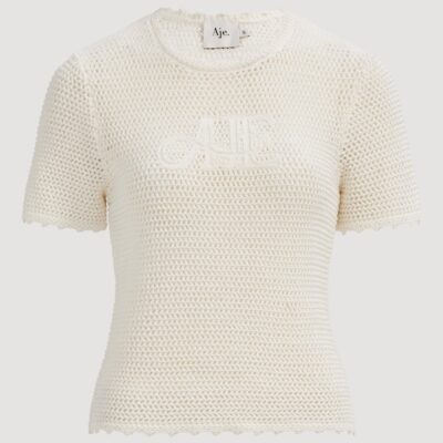 Aje Uma Slim Knit Tee — IVORY - Image 2