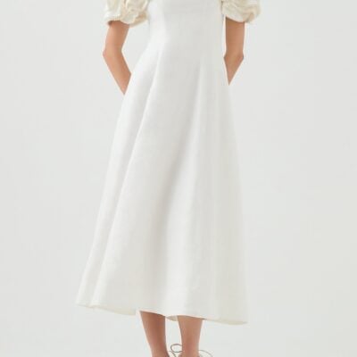 Aje Twyla Midi Dress — IVORY - Image 1
