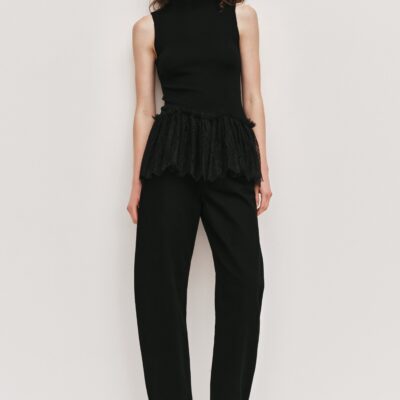 Aje Thalia Knit Top — BLACK - Image 1