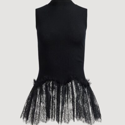 Aje Thalia Knit Top — BLACK - Image 2