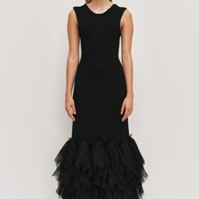 Aje Thalia Knit Midi Dress — BLACK - Image 1