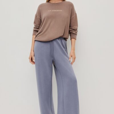 Aje Textured Long Sleeve Tee — MOCHA - Image 1