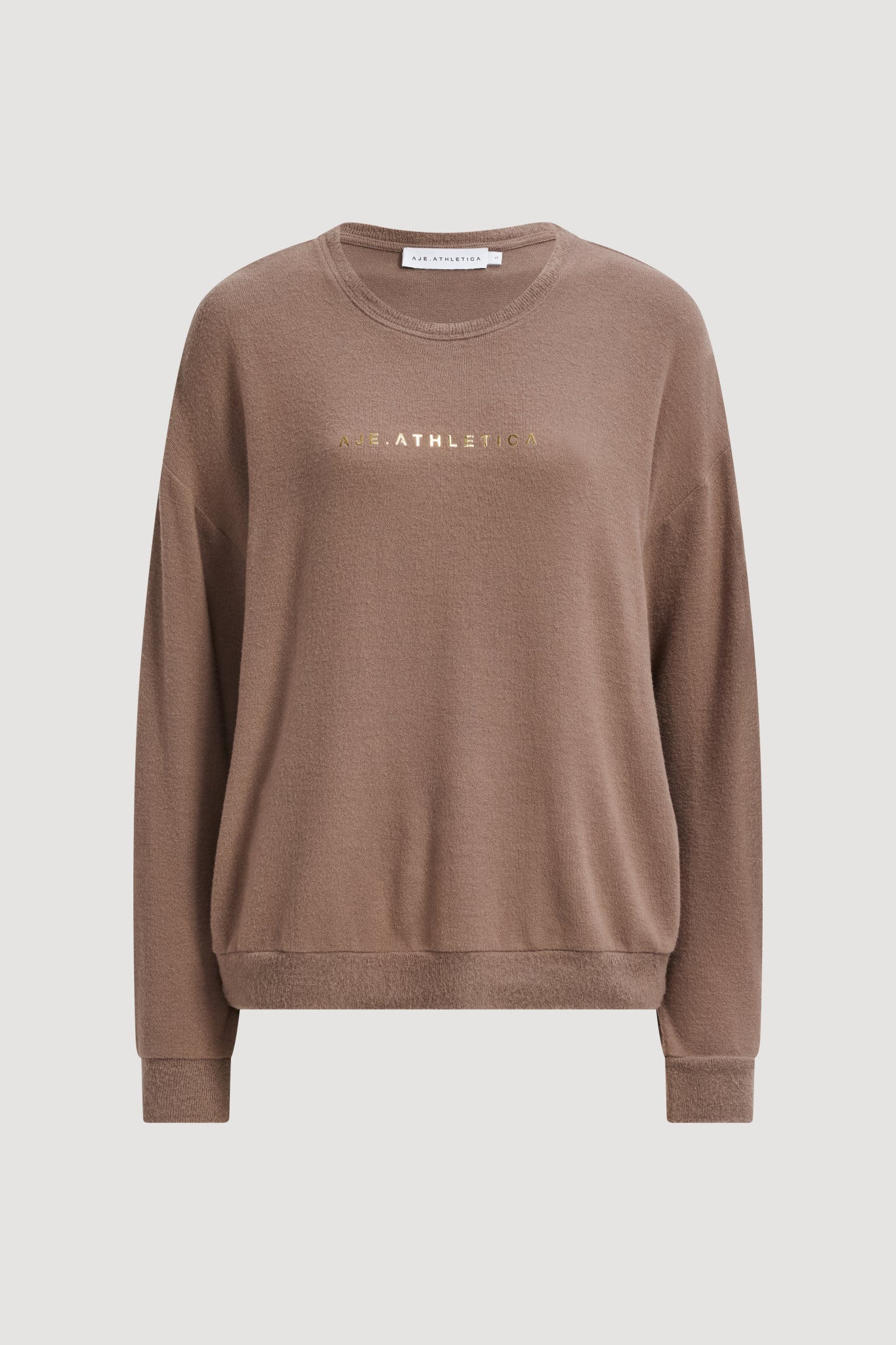 MNAJE260726191406040_2 Aje Textured Long Sleeve Tee — MOCHA - Image 2