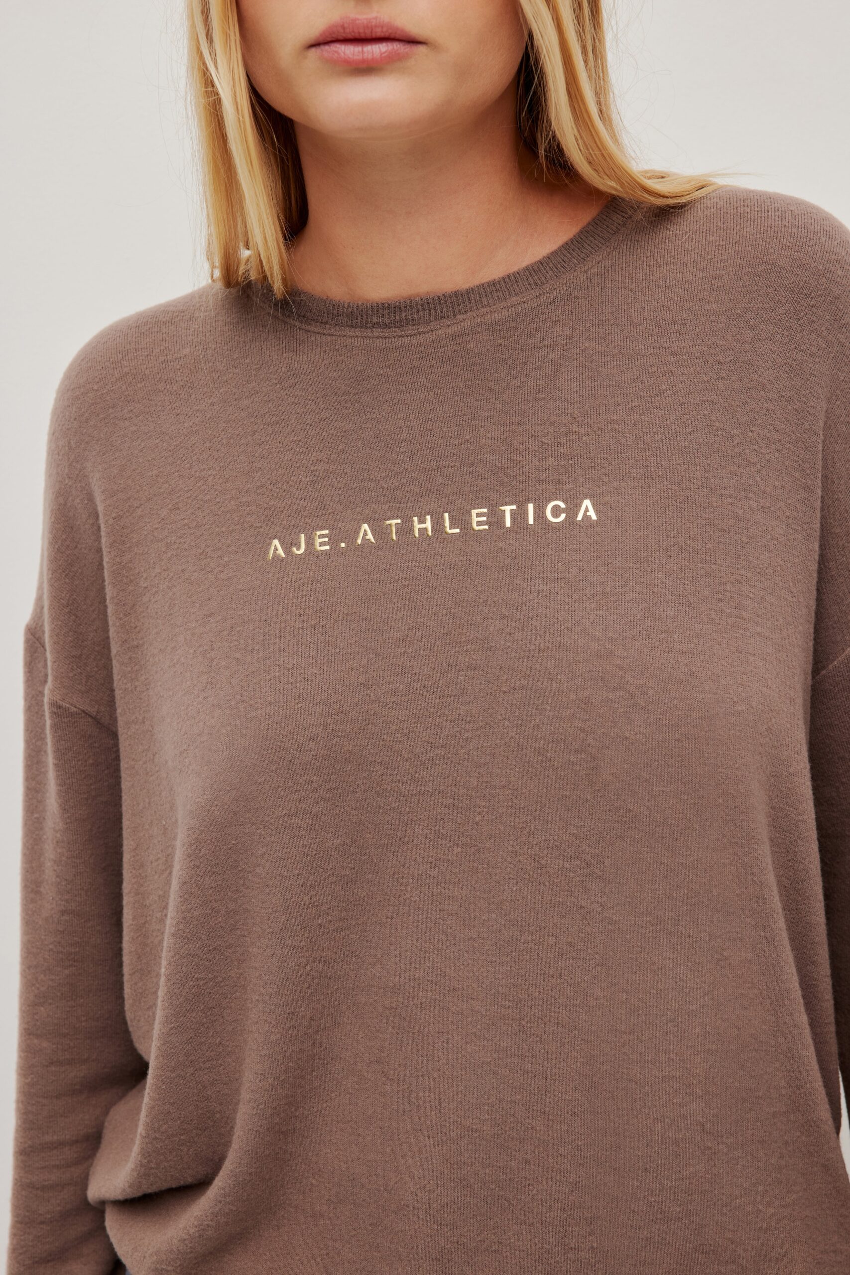 MNAJE260726191406040_3 Aje Textured Long Sleeve Tee — MOCHA - Image 3