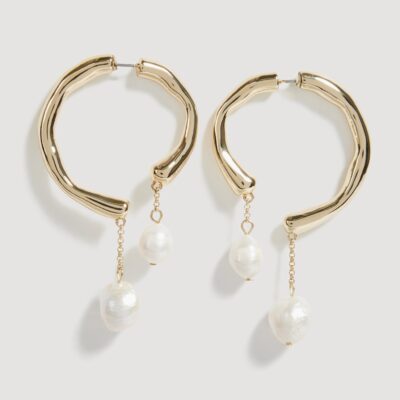 Aje Talla Pearl Drop Hoop — GOLD - Image 1