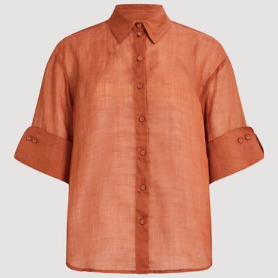 Aje Talea Short Sleeve Shirt — COPPER - Image 2