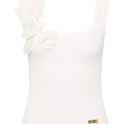 Aje Splendour Flower Knit Tank — IVORY - Image 2