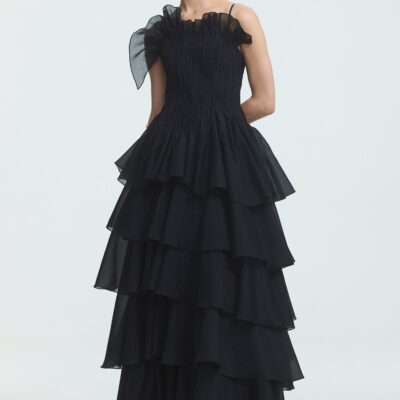 Aje Sonnet Gown — BLACK - Image 1