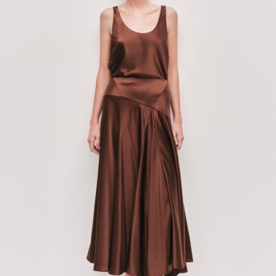 Aje Siren Midi Skirt — DARK CHOCOLATE - Image 1