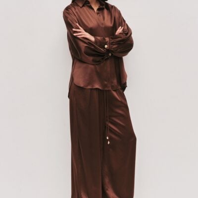 Aje Siren Blouse — DARK CHOCOLATE - Image 1