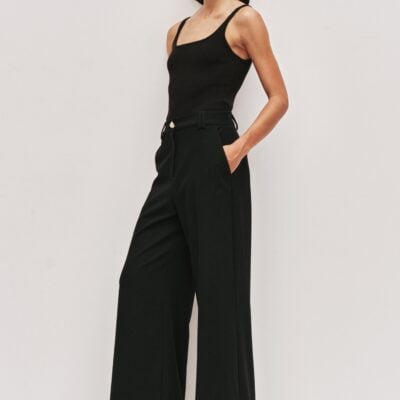 Aje Simone Straight Leg Pant — BLACK - Image 1
