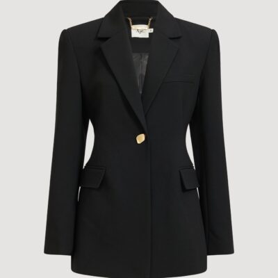 Aje Simone Pleated Back Blazer — BLACK - Image 2