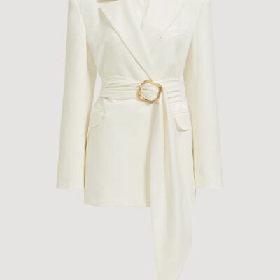 Aje Simone Lace Back Blazer — IVORY - Image 2