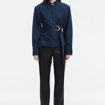 Aje Seren Denim Shirt — DARK CLASSIC WASH - Image 1