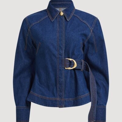 Aje Seren Denim Shirt — DARK CLASSIC WASH - Image 2