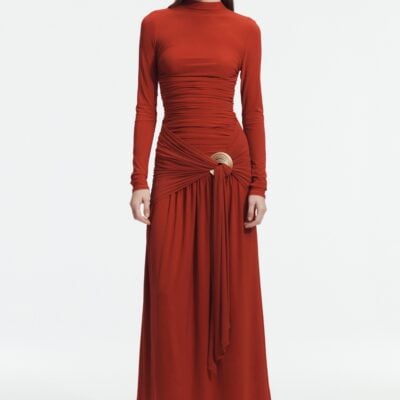 Aje Selah Jersey Maxi Dress — SCARLET RED - Image 1
