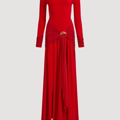 Aje Selah Jersey Maxi Dress — SCARLET RED - Image 2