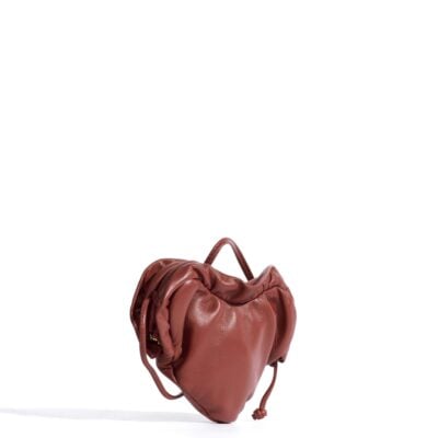 Anonymous Copenhagen Zally petite heart bag Shiny lamb Terracotta - Image 2