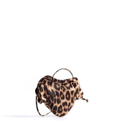 Anonymous Copenhagen Zally petite heart bag Satin print Leopard - Image 2