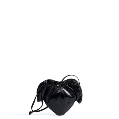 Anonymous Copenhagen Zally petite heart bag Crinkled polished goat Black - Image 1