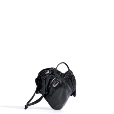 Anonymous Copenhagen Zally petite heart bag Crinkled polished goat Black - Image 2