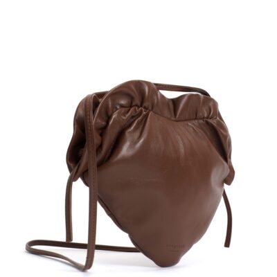 Anonymous Copenhagen Zally classic heart bag Shiny lamb Chocolate - Image 2