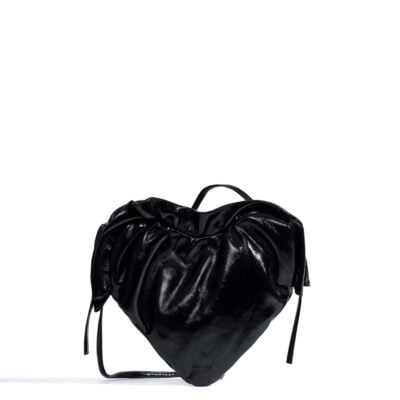 Anonymous Copenhagen Zally classic heart bag Crinkled polished goat Black - Image 1