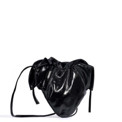 Anonymous Copenhagen Zally classic heart bag Crinkled polished goat Black - Image 2