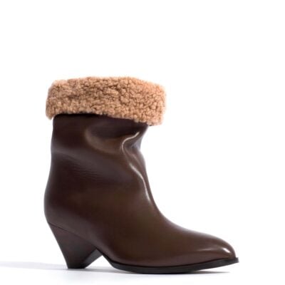 Anonymous Copenhagen Vully 50 triangle lamb shearling Soft calf Dark taupe — 35 - Image 2