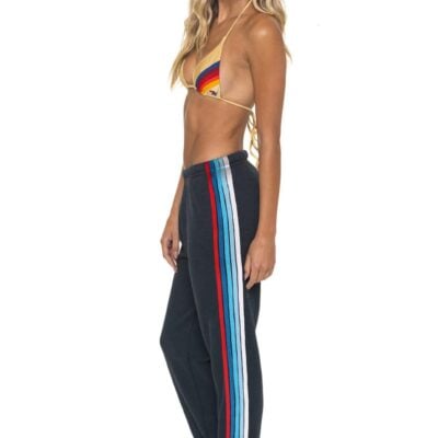 Aviator Nation WOMEN'S 5 STRIPE AMERICA SWEATPANT - CHARCOAL // USA — XS - Image 1
