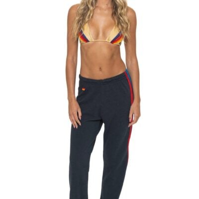 Aviator Nation WOMEN'S 5 STRIPE AMERICA SWEATPANT - CHARCOAL // USA — XS - Image 2