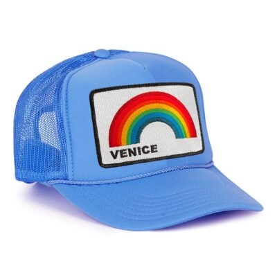 Aviator Nation VENICE RAINBOW TRUCKER HAT — BLACK - Image 1