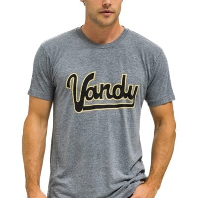 Aviator Nation VANDERBILT COMMODORES CREW TEE SHIRT - HEATHER GREY — XS - Image 1