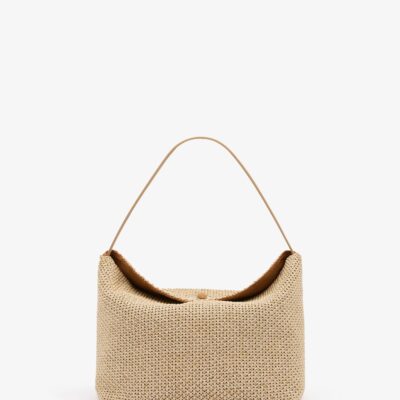 Christopher Esber Turnlock Raffia Shoulder Bag - Image 1