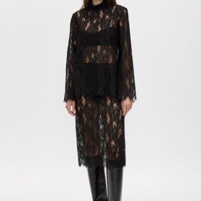 Camilla and Marc Zemira Long Sleeve Lace Top — black - Image 1