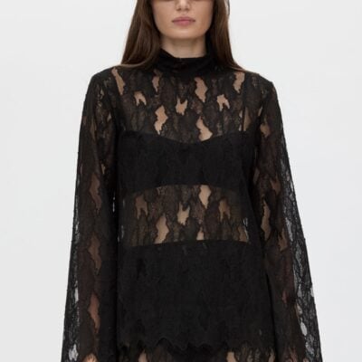 Camilla and Marc Zemira Long Sleeve Lace Top — black - Image 2