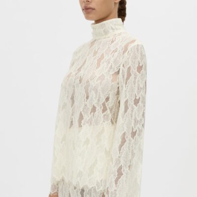 Camilla and Marc Zemira Long Sleeve Lace Top — cream - Image 2