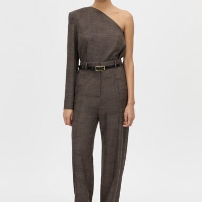 Camilla and Marc Verna Pinstitch Detail Pant — choc texture - Image 1