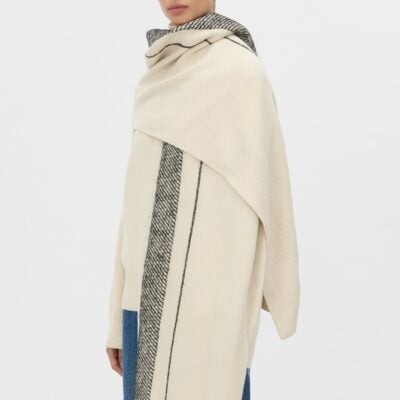 Camilla and Marc Tusk Knit Stripe Scarf — cream/black - Image 2
