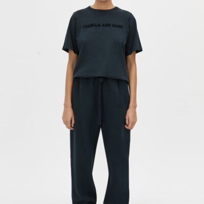 Camilla and Marc Tia Flocking Logo Tee — deep ink - Image 1