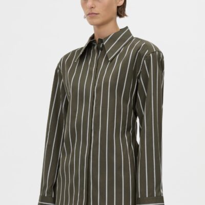 Camilla and Marc Tarn Fitted Stripe Shirt — dark emerald stripe - Image 2