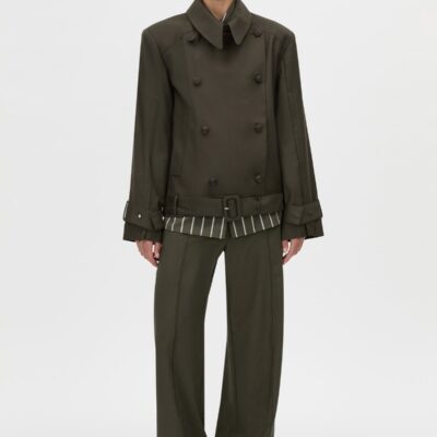 Camilla and Marc Tari Short Trench Jacket — dark khaki - Image 1