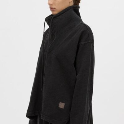 Camilla and Marc Sorrell Denim Fleece Pullover Top — black - Image 2