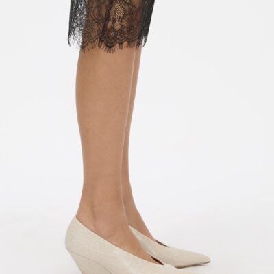 Camilla and Marc Rhys Croc Pump — cream - Image 2