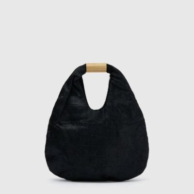 Camilla and Marc Remi Pony Croc Mini Bag — black - Image 1