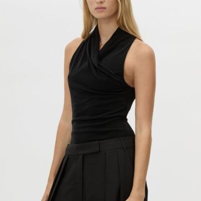 Camilla and Marc Ravine Wrap Neck Bodysuit — black - Image 2