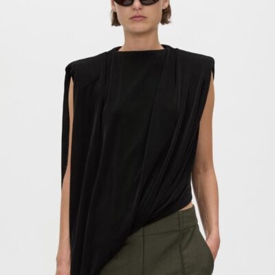 Camilla and Marc Ravine Draped Top — black - Image 2
