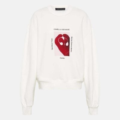 Camilla and Marc Ovarian Cancer Unisex Art Sweater — white - Image 1