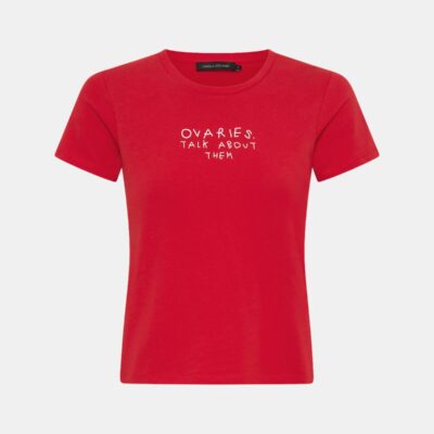 Camilla and Marc Ovarian Cancer Slim Tee — poppy red - Image 1