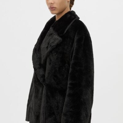 Camilla and Marc Nala Furry Coat — black - Image 2